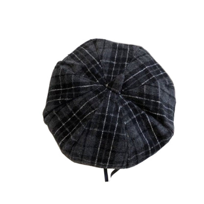 Fashionable Woolen Retro Plaid Hats