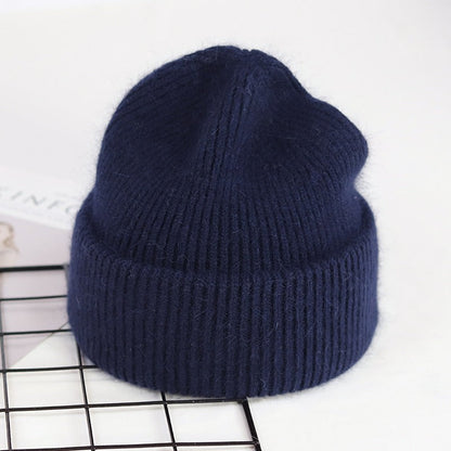 Real Fur Solid Beanies For Women