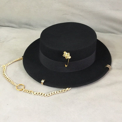 British Wool Flat Topped Chain Fedora