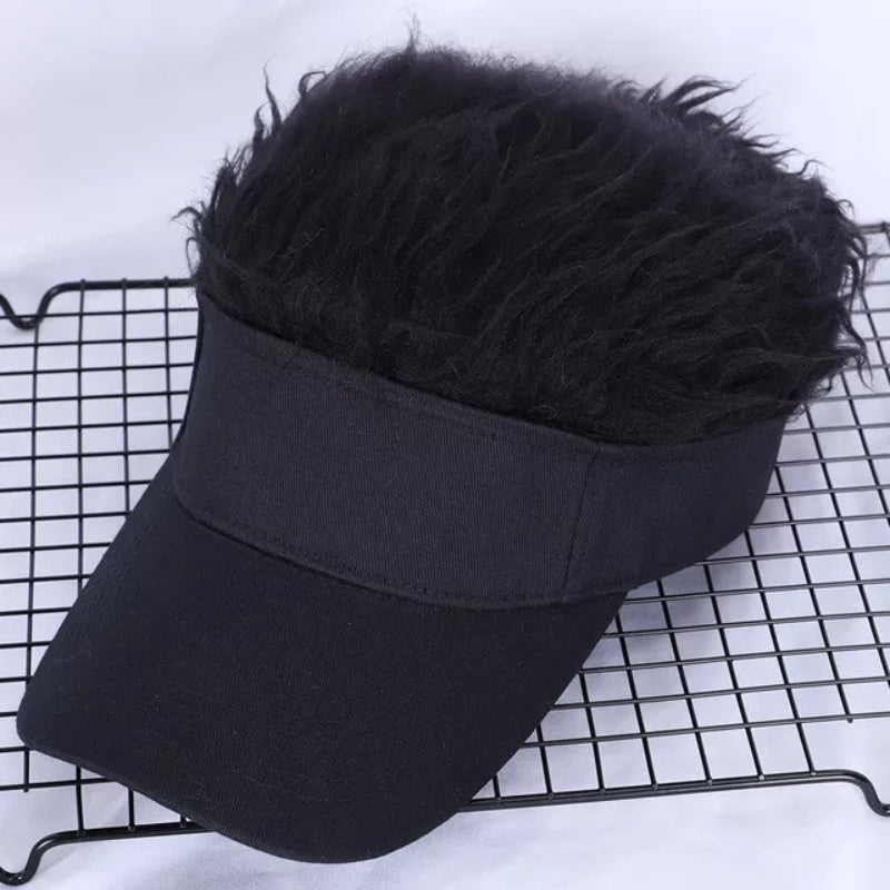 Baseball Cap With Flair Fake Hairs