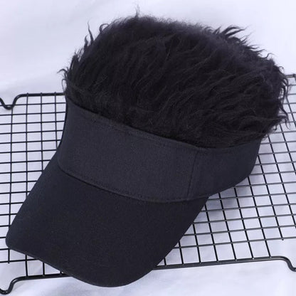 Baseball Cap With Flair Fake Hairs