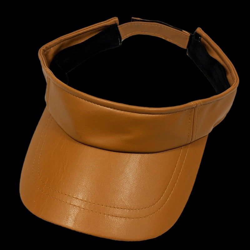 Faux Leather Sun Visor Hats For Women