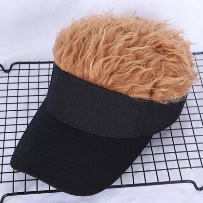 Baseball Cap With Flair Fake Hairs