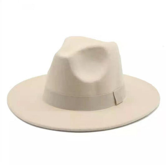 Flat & Wide Brim Women's Simple Buckle Fedora