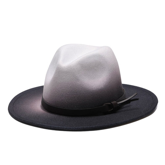 Flat Brim Gradient Fading Colored Fedora