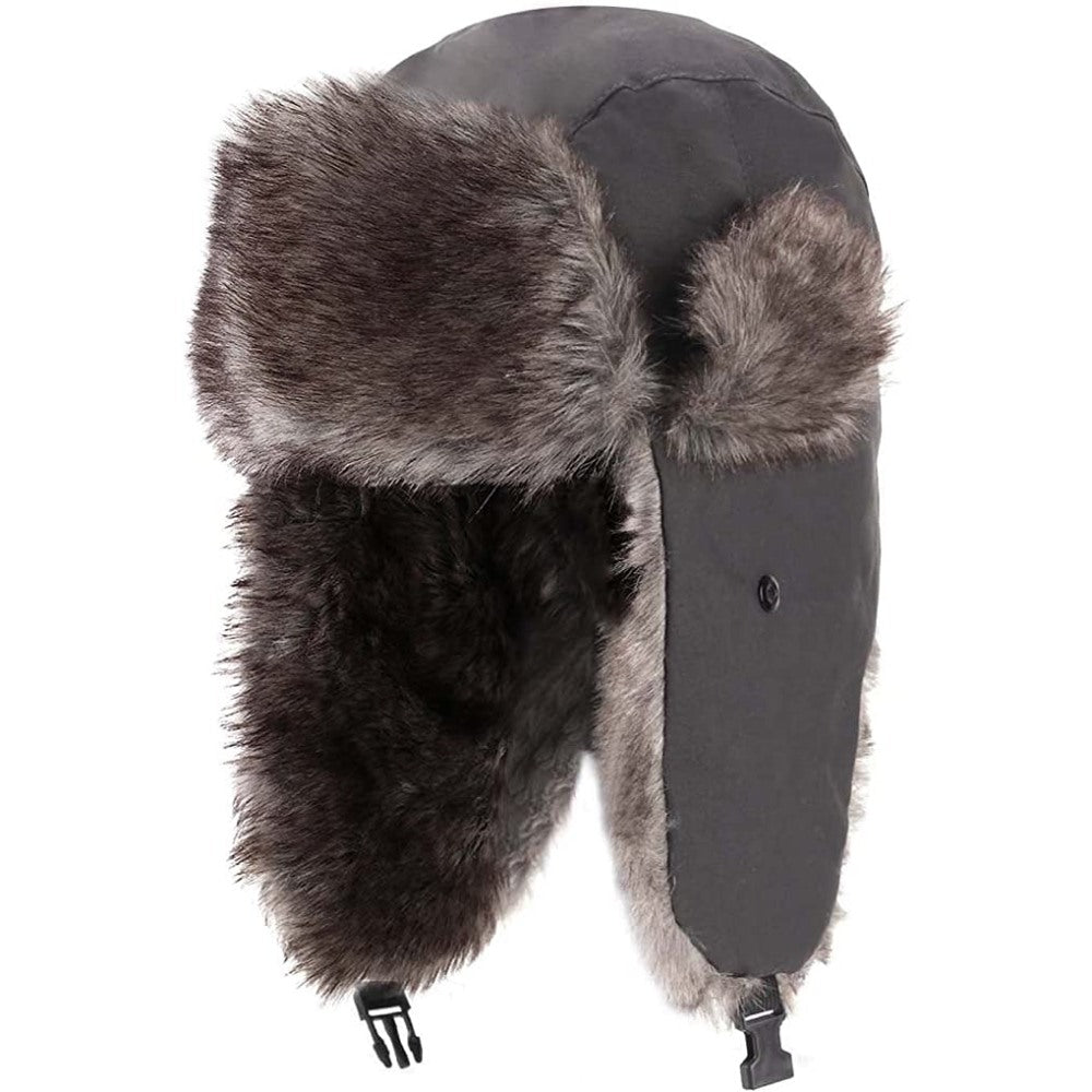 Warm Russian Trooper Fur Earflap Winter Skiing Hat