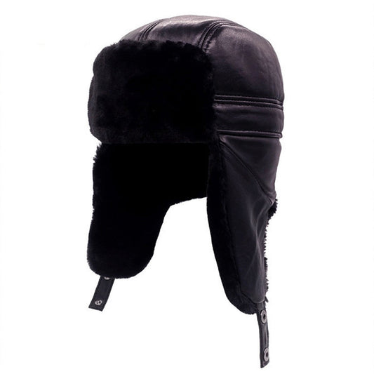 Men Leather Fur Bomber Hats