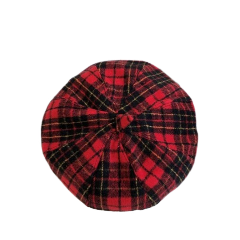 Fashionable Woolen Retro Plaid Hats