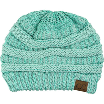 Solid And Chunky Soft Stretch Cable Knit Beanie