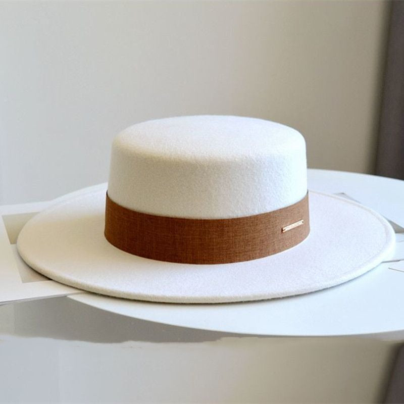 Ladies French Elegant Belt Design Fedora Hats