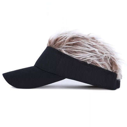 Baseball Cap With Flair Fake Hairs