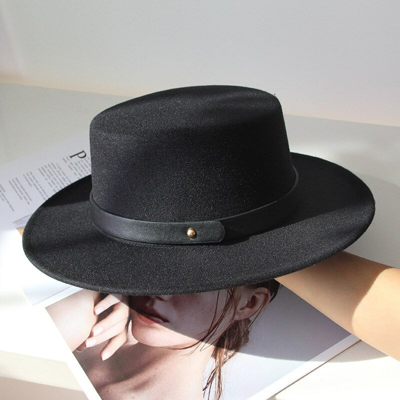 Ladies French Elegant Belt Design Fedora Hats