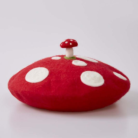 Handmade Mushroom Wool Felt Berets