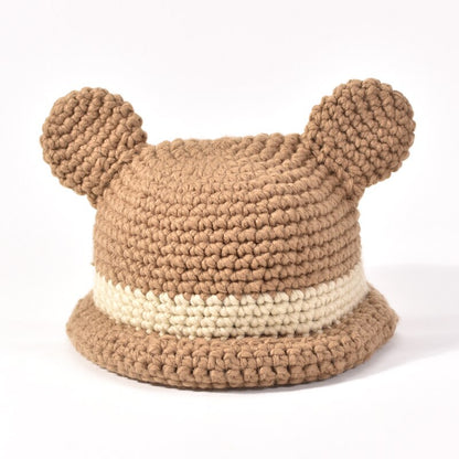 Cute Frog Eared Cotton Knitted Bucket Hat