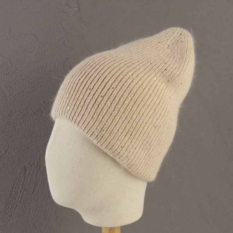 Solid Color Shine Beanie For Women