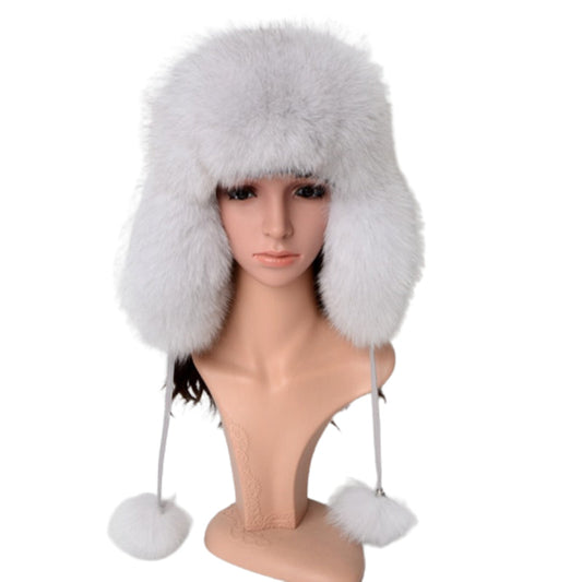 Solid Color Fur Hat With Ski Ear Protection For Women