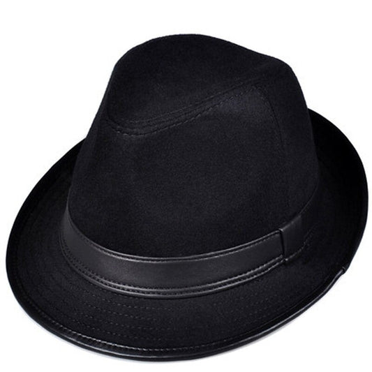 Genuine Leather Retro Gentleman Jazz Fedoras Hats