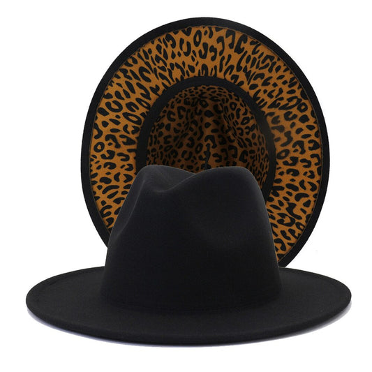 Panama Styled Felt Leopard Print Unisex Fedora