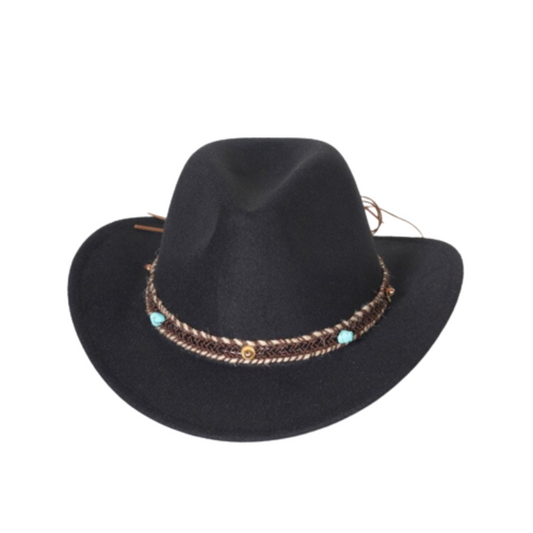 Unisex Western Cowboy Wide Brim Fedora Hats