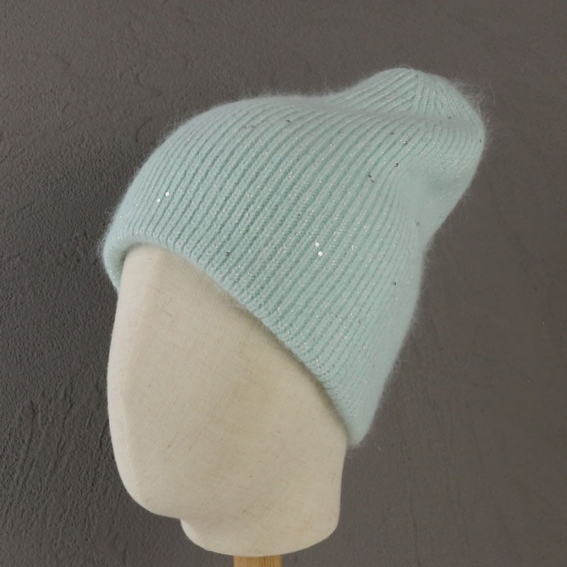 Solid Color Shine Beanie For Women