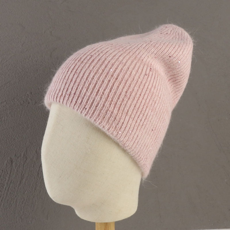 Solid Color Shine Beanie For Women