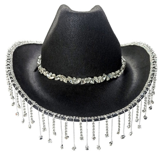 Rhinestone Cowboy Hat For Girls With Pearls