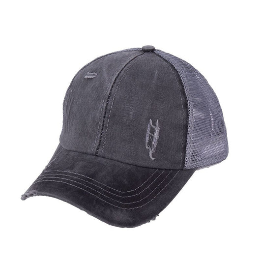 Washed Cotton Ponytail Friendly Baseball Cap