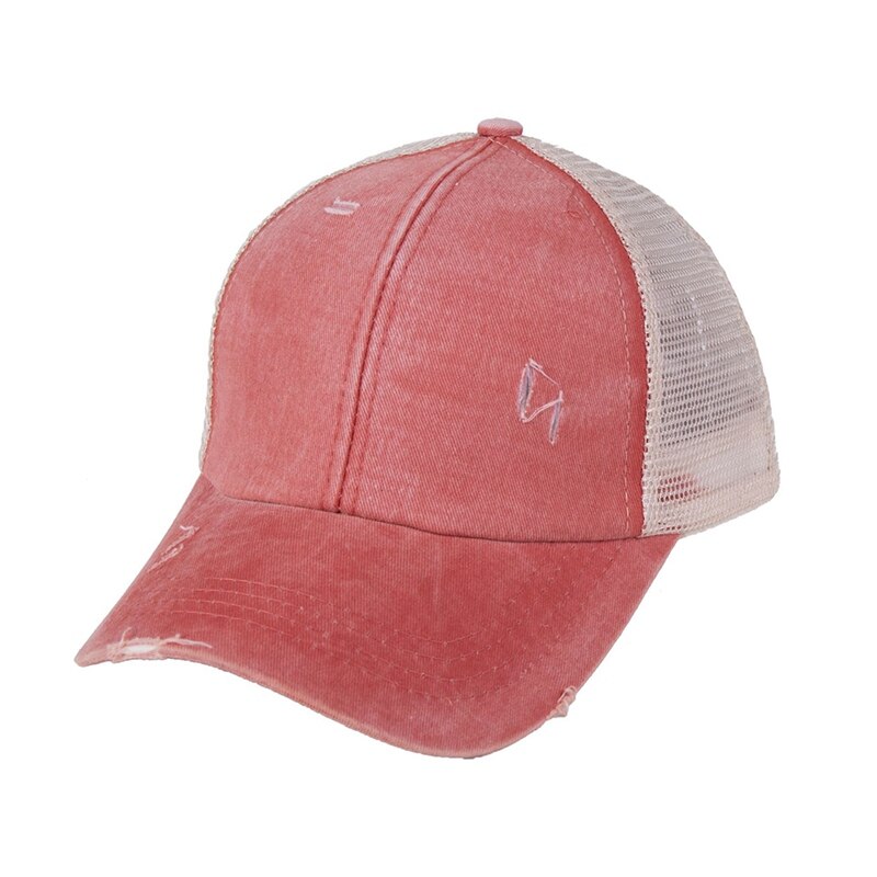 Washed Cotton Ponytail Friendly Baseball Cap