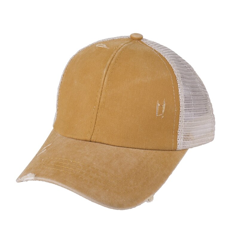 Washed Cotton Ponytail Friendly Baseball Cap