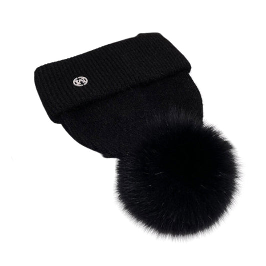 Fur Pom Poms Ball Skullies Beanies For Women