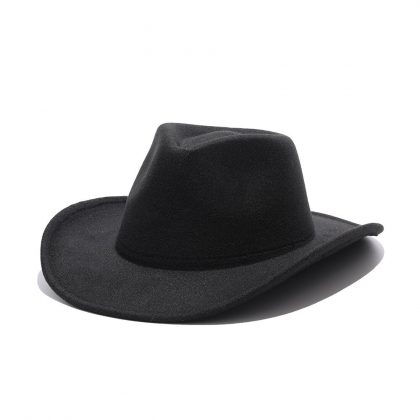 Western Style Smooth Felt Cowboy Fedora Hat